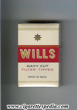 wills navy cut filter tipped s 10 h old design white red india