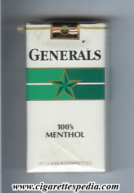 generals menthol l 20 s usa