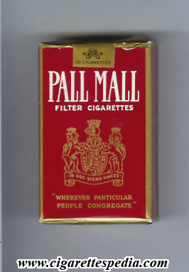 pall mall american version filter cigarettes ks 20 s red usa
