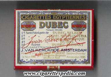 dubec cigarettes egyptiennes s 20 b holland