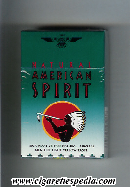 natural american spirit menthol light mellow taste ks 20 h green usa