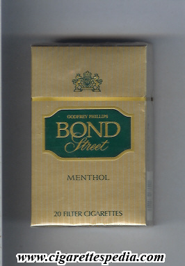 bond street american version godfrey phillips menthol ks 20 h usa