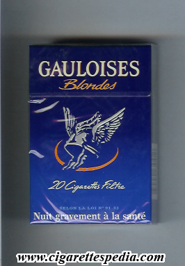 gauloises blondes with half ring filtre ks 20 h blue france