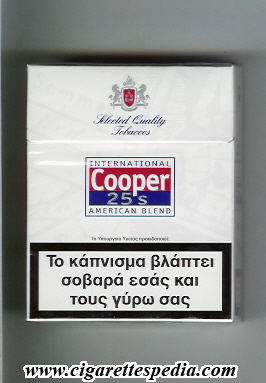 cooper design 2 with rectangle select quality tobaccos international american blend ks 25 h white red blue greece