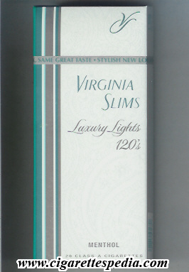 virginia slims name by two lines lights menthol sl 20 h new design usa