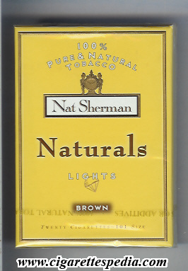 nat sherman naturals lights brown l 20 b yellow usa