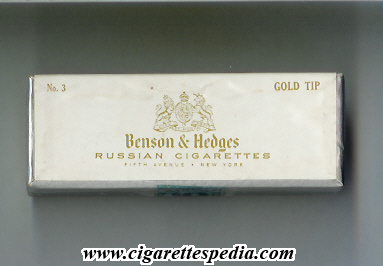benson hedges very old design russian cigarettes no 3 gold tip 0 5s 10 b white usa