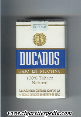 twenty wonderful cigarettes in a pack of Ducados Azul White Soft Pack