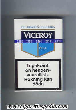 viceroy with big flag in the middle blue ks 20 s rich tobaccos filter finland usa