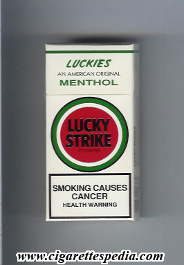 lucky strike luckies an american original menthol ks 10 h white red south korea usa