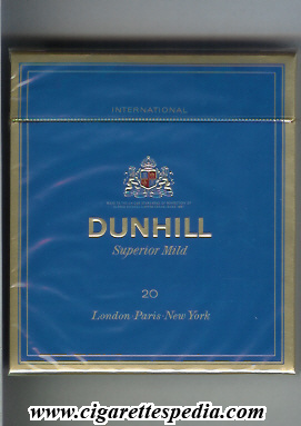 dunhill english version international superior mild l 20 b blue england