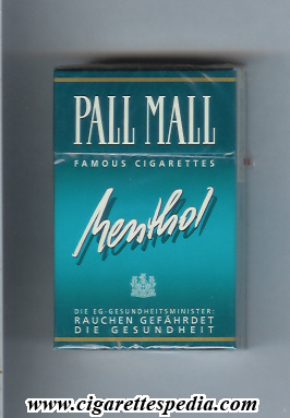 pall mall american version famous cigarettes original design menthol ks 20 h germany usa