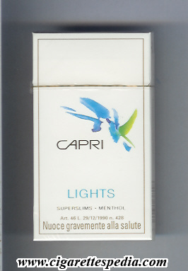 capri american version lights menthol l 20 h germany usa