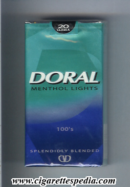 doral splendidly blended menthol lights l 20 s usa