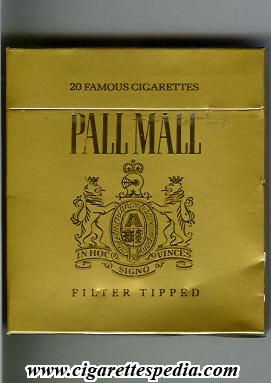 pall mall american version famous cigarettes filter tipped l 20 b gold usa