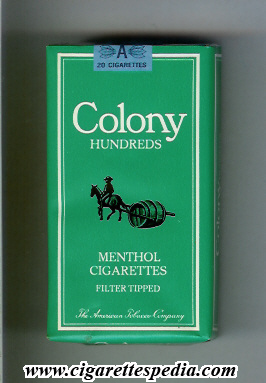 colony american version hundreds menthol l 20 s usa