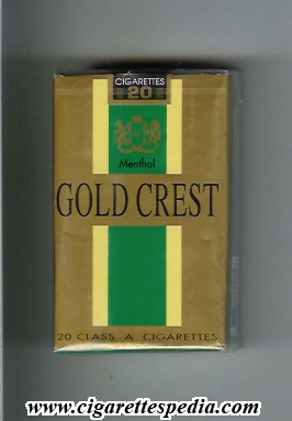 gold crest menthol ks 20 s usa india