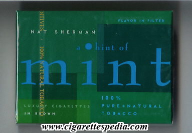 nat sherman a hint of mint flavor in filter s 20 b usa