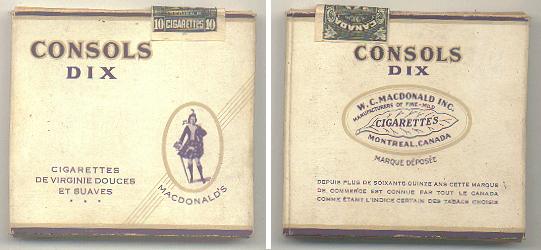 Consols DIX (Macdonald's) S-10-B - Canada - Cigarettes Pedia