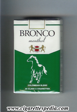 bronco colombian version colombian blend menthol ks 20 s colombia