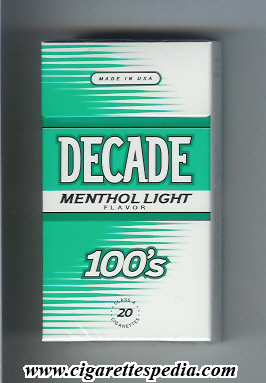 decade menthol light flavor l 20 h usa