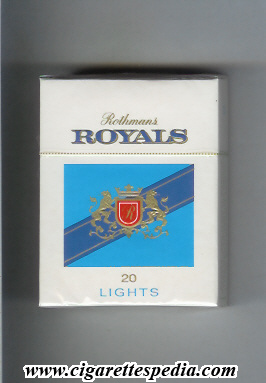 rothmans royals lights s 20 h england