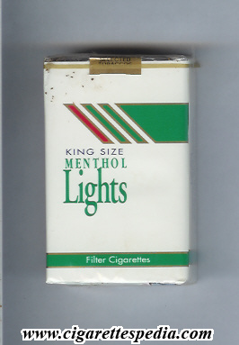 without name with diagonal lines from above menthol lights ks 20 s usa