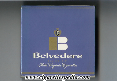 belvedere canadian version old design filter tip mild virginia cigarettes s 20 b canada