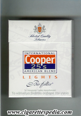 cooper design 2 with rectangle select quality tobaccos international american blend lights bio filter ks 25 h greece