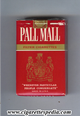 pall mall american version filter cigarettes ks 20 s red gold usa