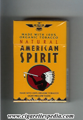 natural american spirit made with 100 organic tobacco light mellow taste ks 20 h orange usa