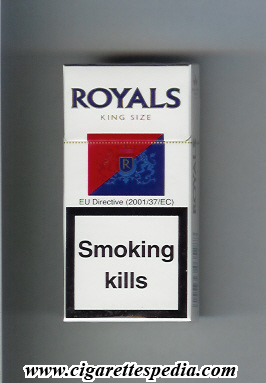 Royals (english version) (white and red and blue) KS-10-H (Rothmans) -  England - Cigarettes Pedia