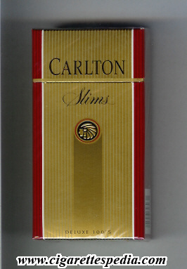 carlton american version horizontal black name slims deluxe l 20 h gold red usa