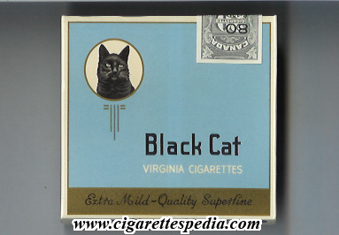 black cat with a cat virginia cigarettes extra mild s 20 b grey canada