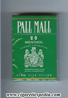 pall mall american version famous cigarettes menthol ks 20 h malaysia usa