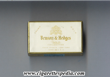 benson hedges very old design turkish cigarettes crown gold 0 5s 10 b white usa