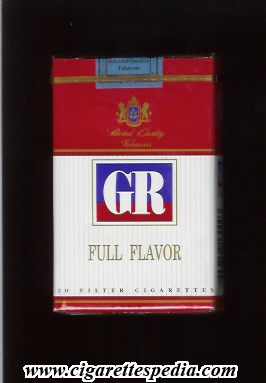 gr full flavor selected quality tobaccos ks 20 s white red greece