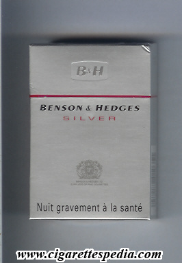 benson hedges silver ks 20 h france england