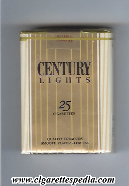 century quality tobaccos lights ks 25 s usa