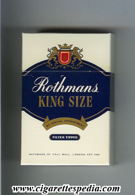 Royals (english version) (white and light blue and blue) KS-25-H (Rothmans)  - England - Cigarettes Pedia