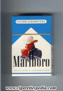 marlboro with cow boy with cigarette ks 20 h white blue usa