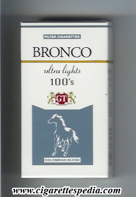 bronco colombian version colombian blend ultra lights l 20 h usa colombia