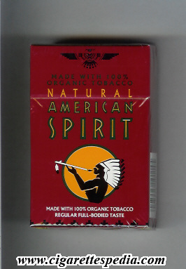 natural american spirit made with 100 organic tobacco regular full bodied taste ks 20 h brown usa
