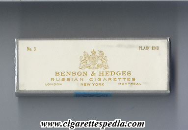 benson hedges very old design russian cigarettes no 3 plain end 0 5s 10 b white usa