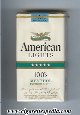 american american version lights menthol l 20 s usa