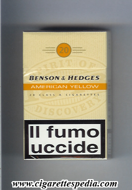 benson hedges american yellow 1848 spirit of discovery ks 20 h england