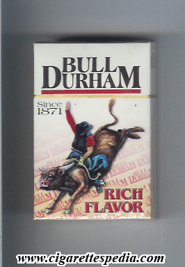 bull durham rich flavor since 1871 ks 20 h usa