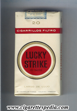 lucky strike cigarrilos filtro largo de lujo l 20 s argentina usa