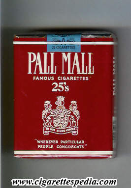 pall mall american version famous cigarettes ks 25 s usa