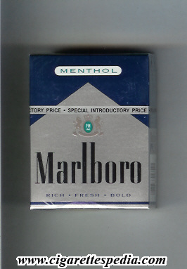 marlboro menthol s 20 h silver blue usa